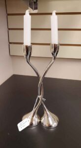 Quest Silver intertwined Shabbat Candlesticks